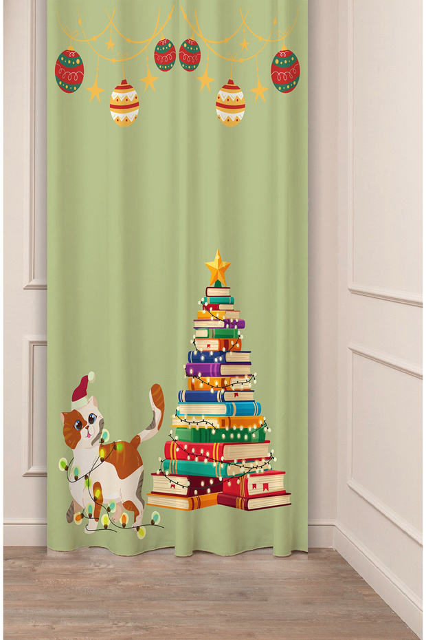 Christmas Pine Tree Christmas Tree Snow New Year Christmas Patterned Specially Designed Digital Printed Background Curtain