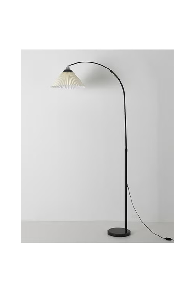 Pleated Nordic Retro Floor Lamp for Living Room Study Bedroom w/ 12W Remote & Bulb