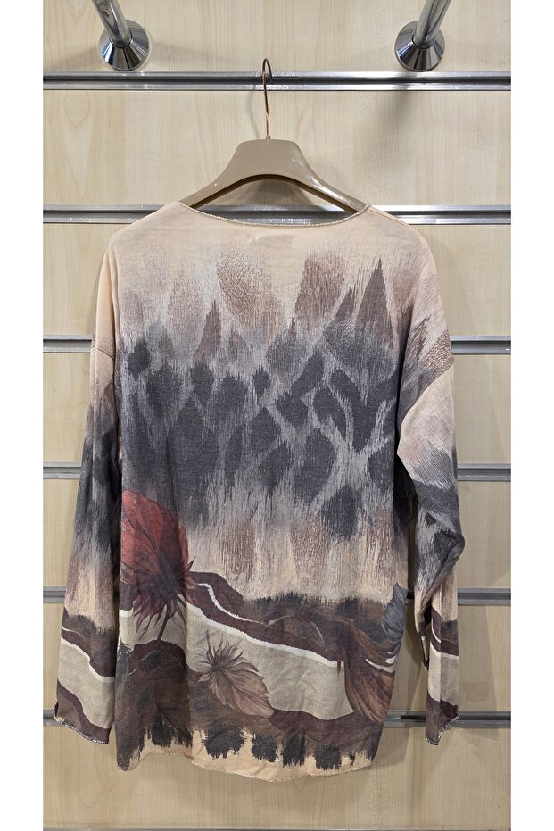 Bluză cu model mixt - 7