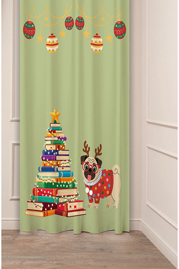 Christmas Pine Tree Christmas Tree Snow New Year Christmas Patterned Specially Designed Digital Printed Background Curtain