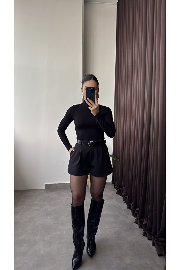 Pileli Kısa Şort - 2