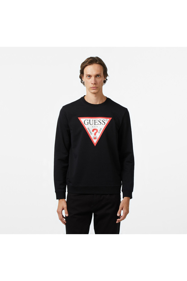 Erkek Siyah Sweatshirt - 1