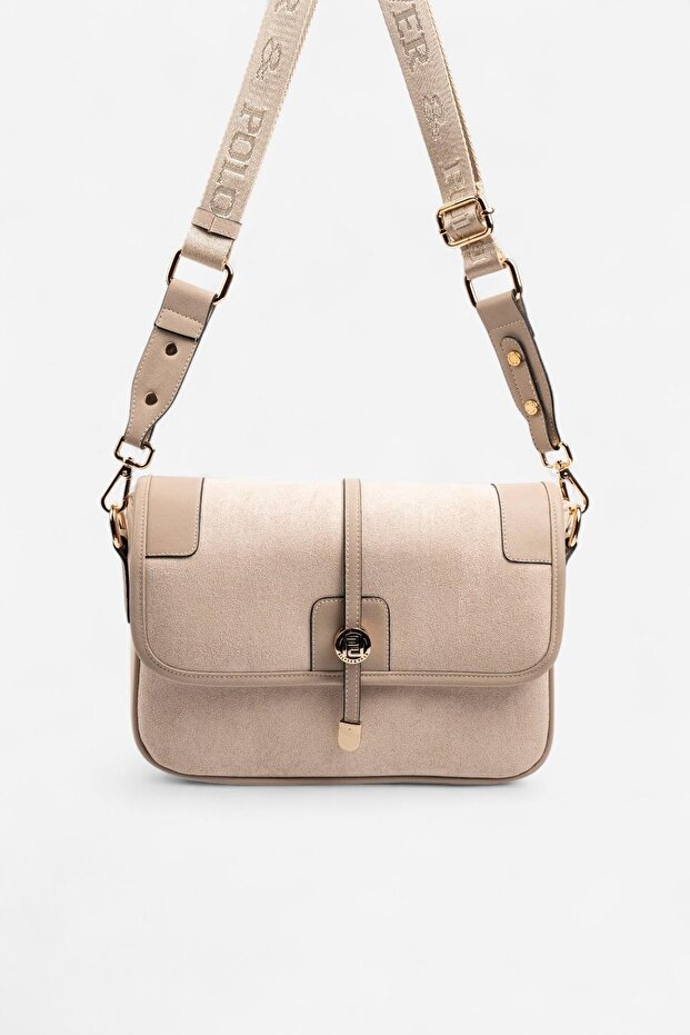 Beige - Sand Suede Women's Crossbody Bag Sp1182
