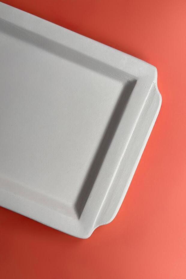 صينية بسكويت سيراميك بمقبض مسطح - 3