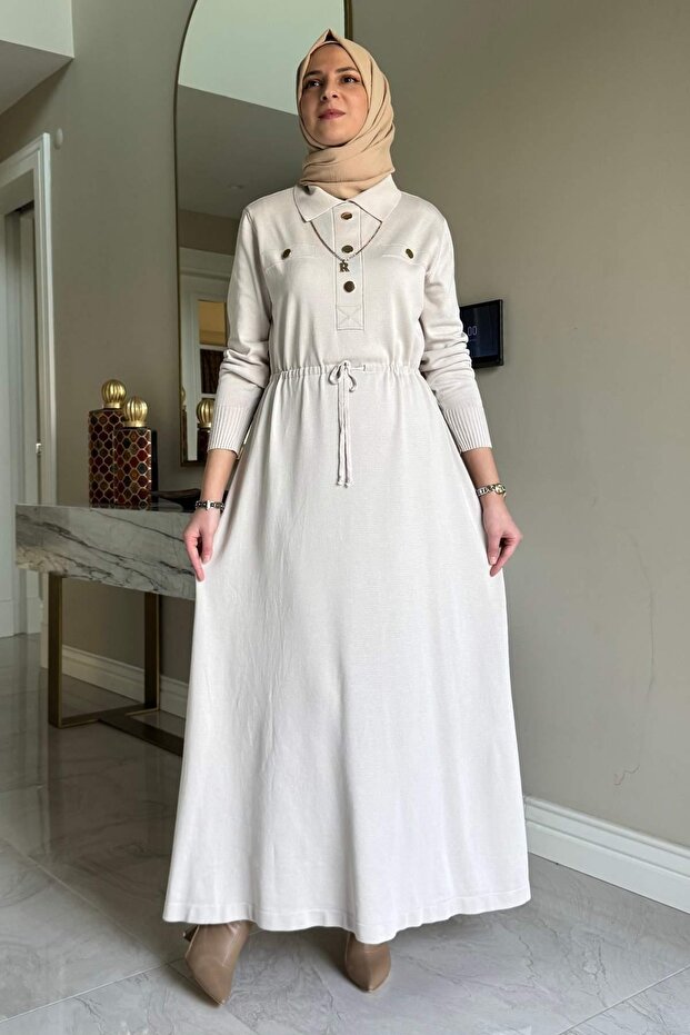 Hazan Triko Elbise Taş - 5