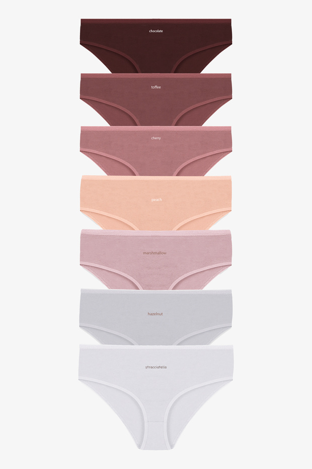 Women's 7-Piece Curve Cotton Stretch Fabric Bato Panties