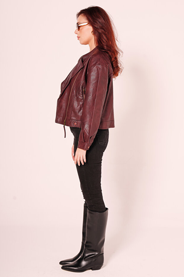 Kruvaze Deri Ceket - 3