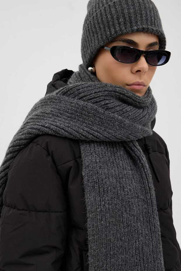 Fitilli Örme Atkı - 1