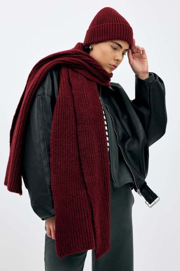 Fitilli Örme Atkı - 1