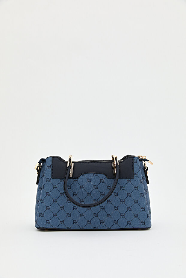 Monogram Tote Çanta Lacivert - 5