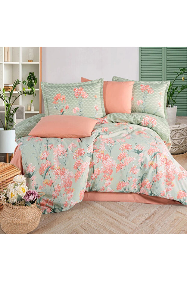 Ranforce 100% Cotton Double Duvet Cover Set Nivora V1 Powder
