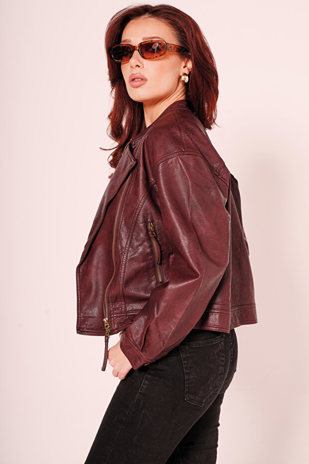 Kruvaze Deri Ceket - 4