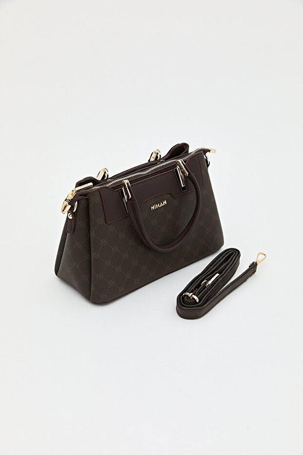 Monogram Tote Çanta Kahve - 1