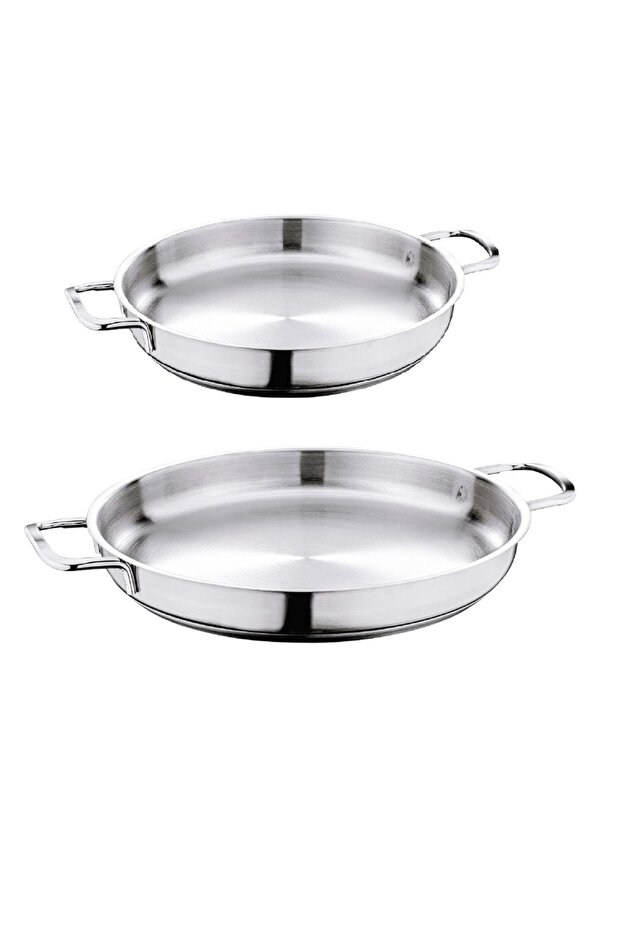 Gastro Amore Steel 2 Piece Italian Omelette Pan Set Without Lid (16X3 Cm-20X3 cm)