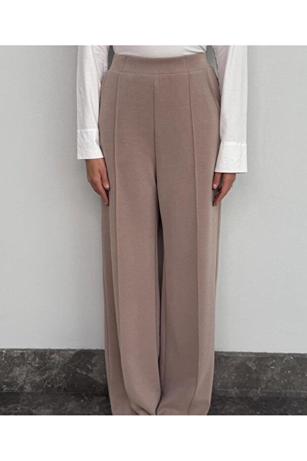 Bol Paça Örme Pantolon - 1