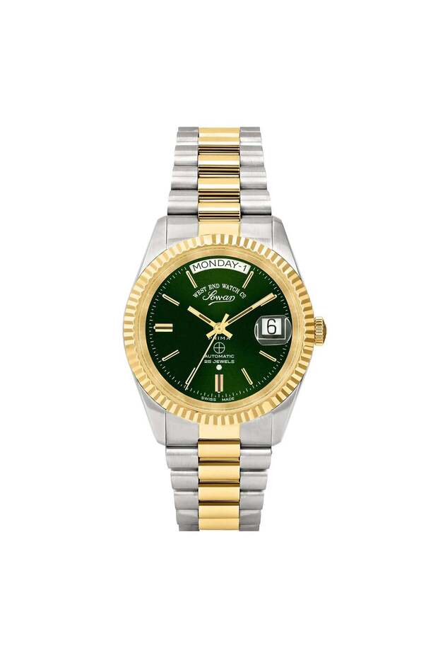West End Women's Silver Tone Case Green Dial Automatic Watch