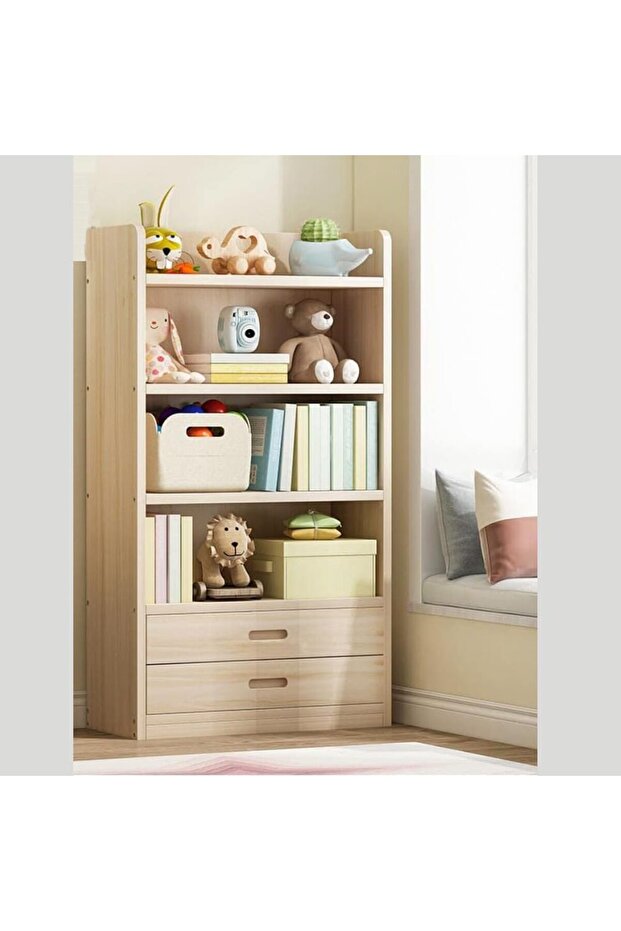 OneDcor Bamboo Bookshelf Cabinet – Freestanding Wooden Storage Rack (52x110x30cm)