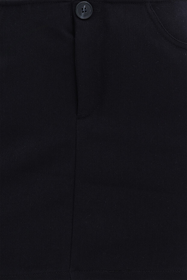 Düğmeli Cepli Mini Etek E17709 - 3