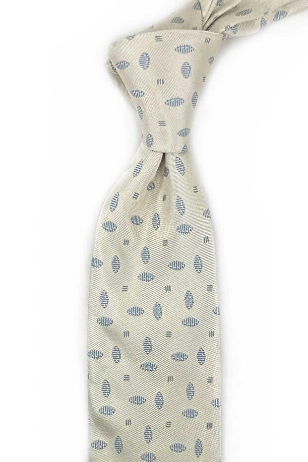 Cremari Style Cream Color Italian Silk Tie Ik2079