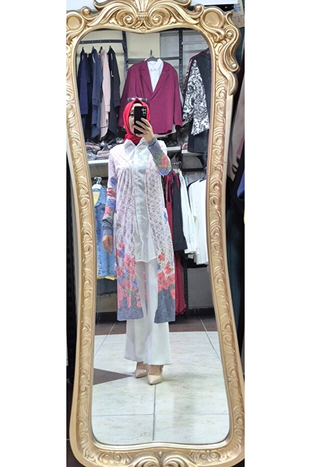 Desenli triko hırka - 3