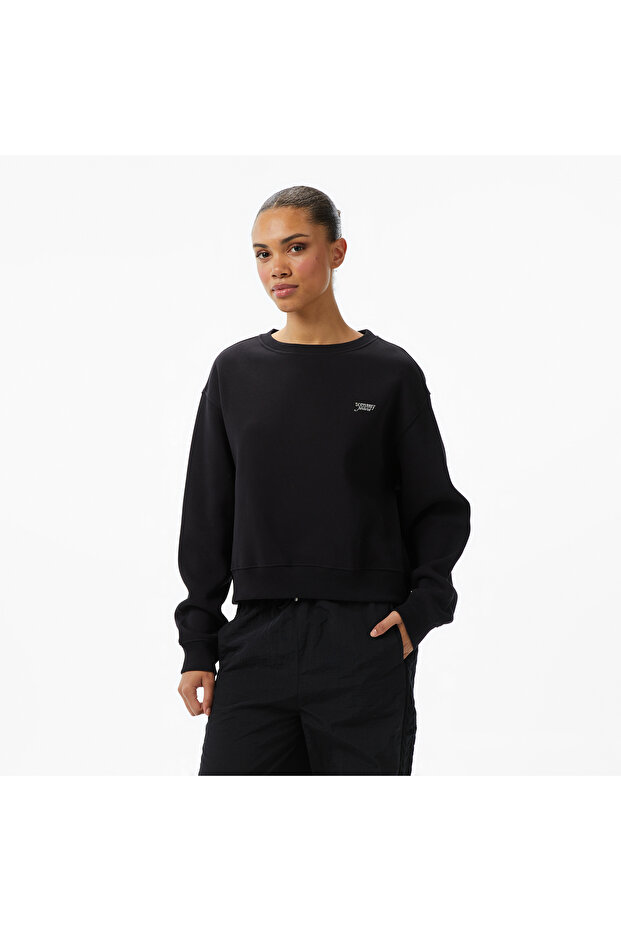 Tommy Jeans Silver Script Kadın Siyah Sweatshirt - 1
