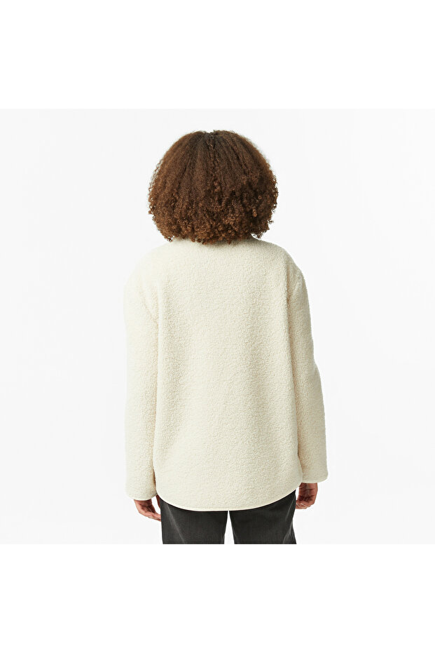 Kadın Krem Oversize Sweatshirt - 2