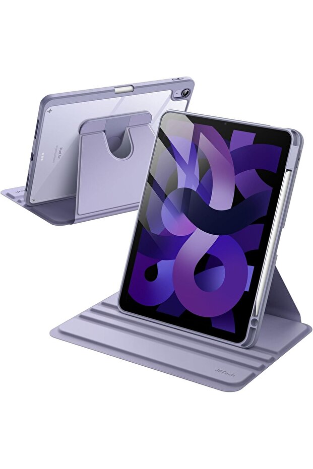 Rotating Case for iPad Air 11-Inch M3/M2 & 5/4, 360° Rotating Stand Cover (Purple)