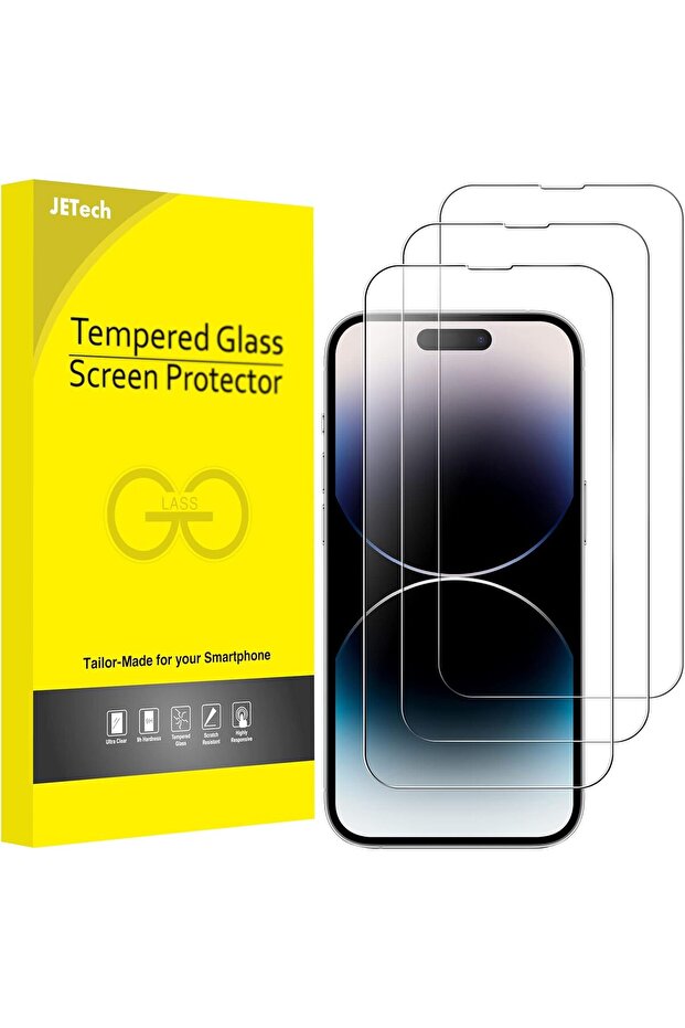 Full Coverage Screen Protector for iPhone 14 Pro Max 6.7 inch (3-Pack), 9H Tempered Glass, Cl