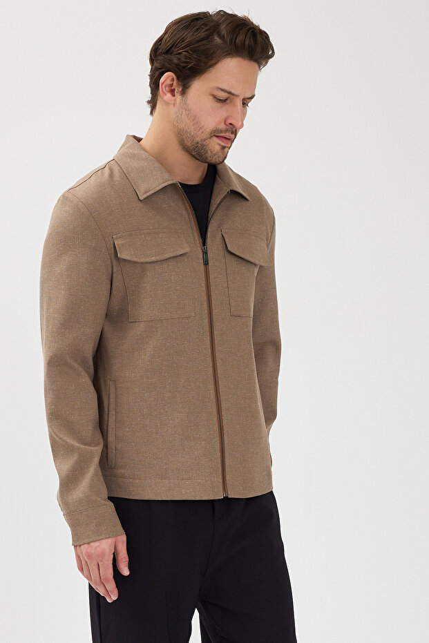 سترة خارجية للرجال بقصة عادية وسحاب # 9930 - 7