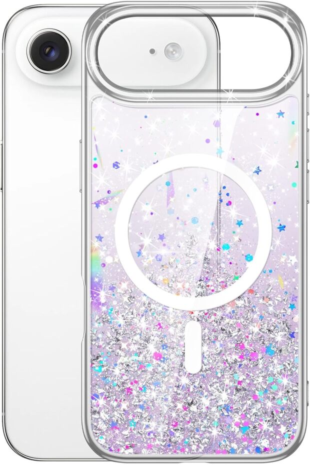 Glitter Case for iPhone 17 Air (6.5-inch) - MagSafe Compatible, Purple