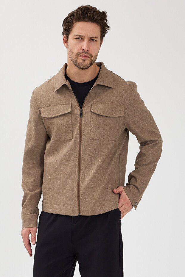 سترة خارجية للرجال بقصة عادية وسحاب # 9930 - 5