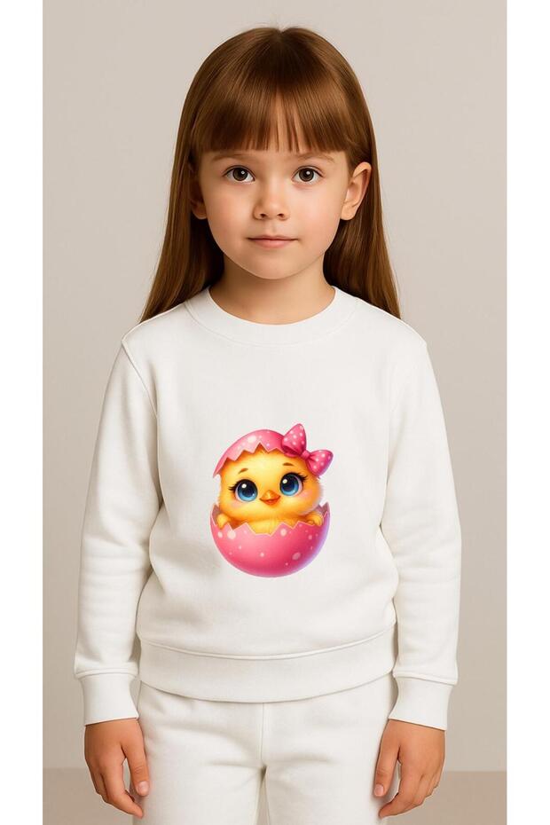 Children's Team Sweatshirt Pink Chicken Ba Printed Iz Boys Crew Neck3 4-5-6-7-8-9-10-11-12Years