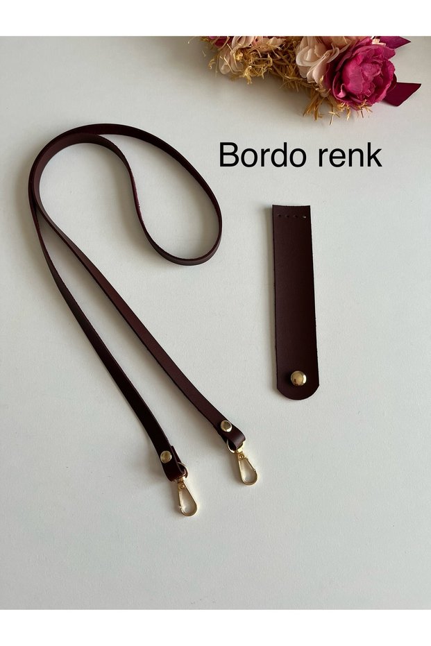 Snap Closure Strap Set for Knitted Bags Made of Faux Leather