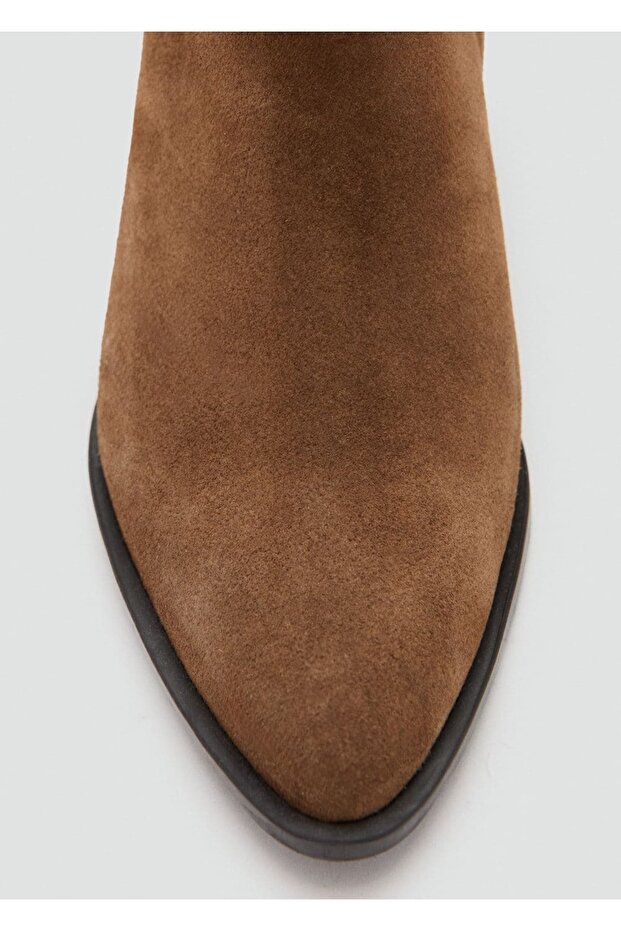 Topuklu süet yarım bot - 5