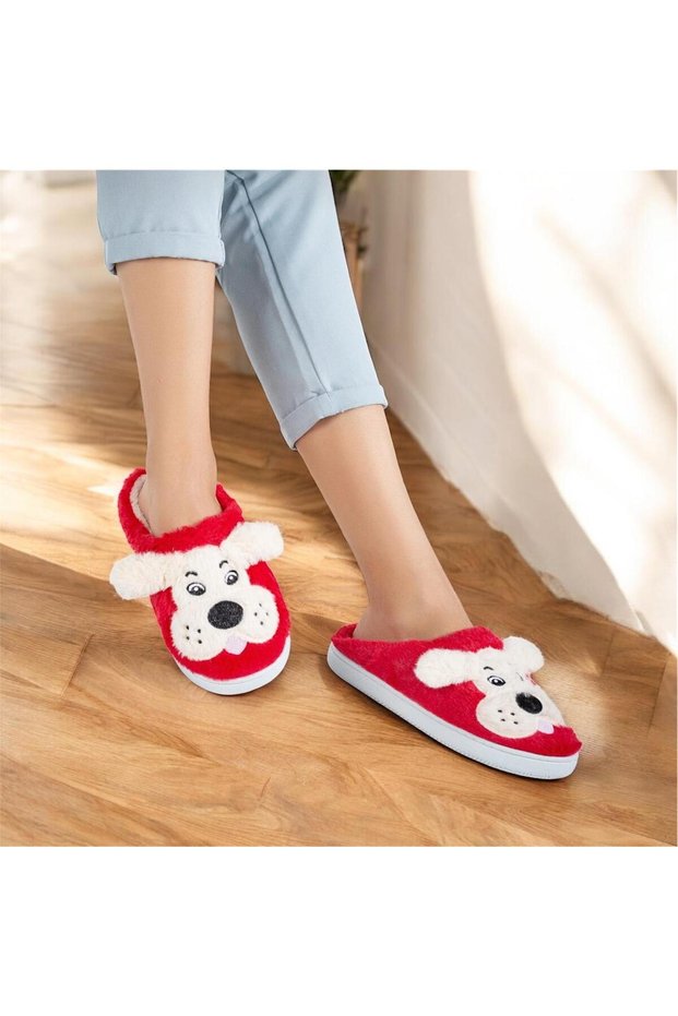Women's House Slippers with Puppy Figure