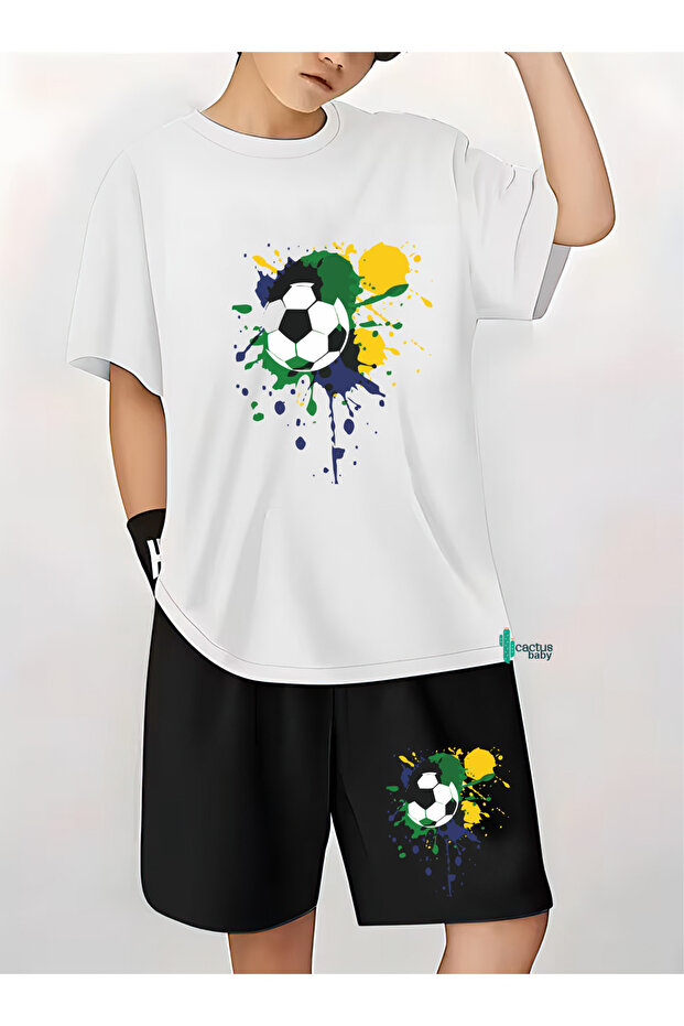 Football Printed Shorts T-Shirt Set