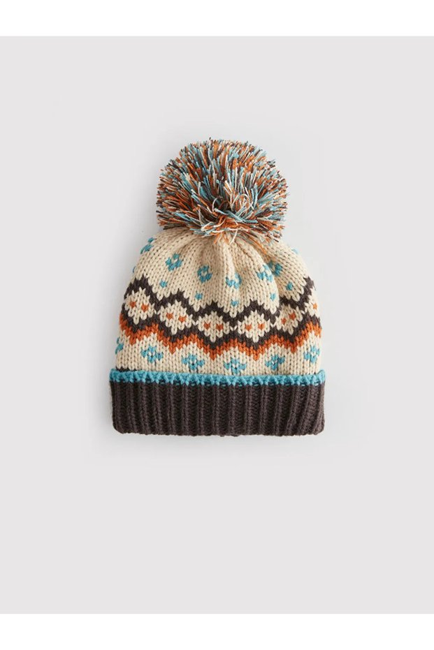 Lcw Baby Yellow Pompom Detailed Baby Boy Beanie