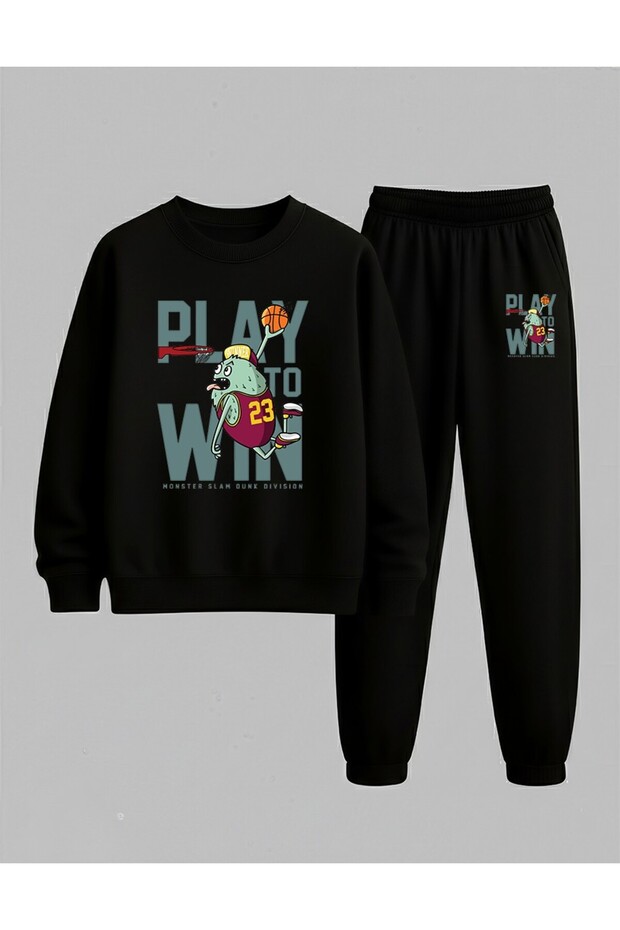 Sweatshirt - Tracksuit Set Boys' Crew Neck Monster Slam Printed 3 Thread Raised