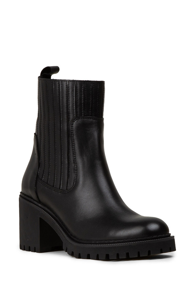 Kadın Hakiki Deri Siyah Bot - 5