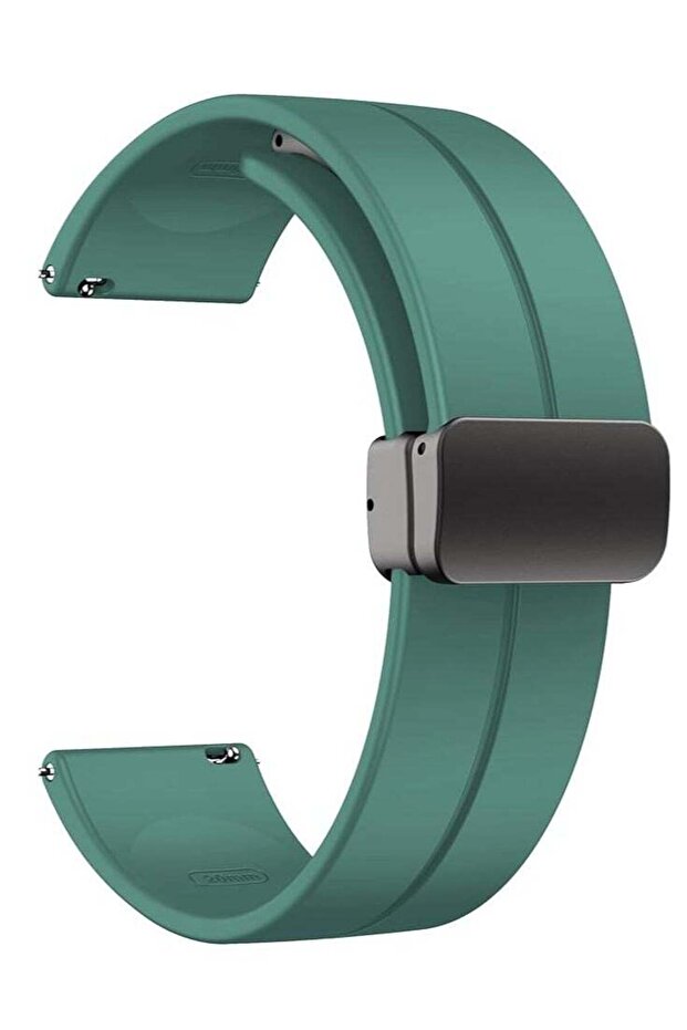 Magnetic Watch Band 16mm-22mm Quick-Release Soft Silicone Sport Band with Magnetic Folding Cl