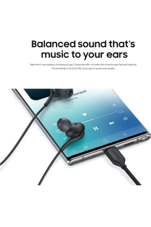 AKG Designed In-Ear Stereo Headphones - Type-C, Microphone & Volume Control (Black)