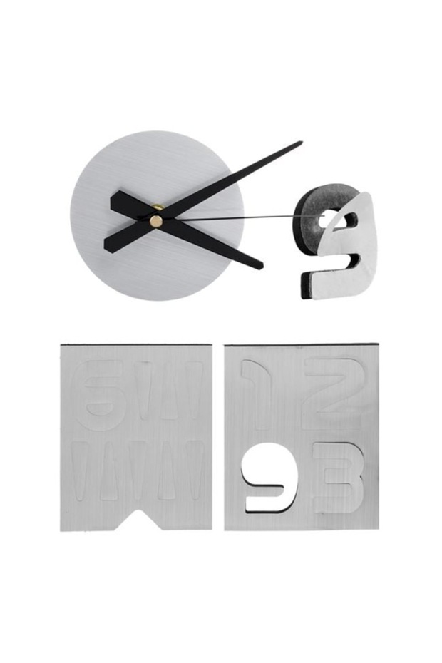 DIY Wall Clock, Silver, 35 cm - 2