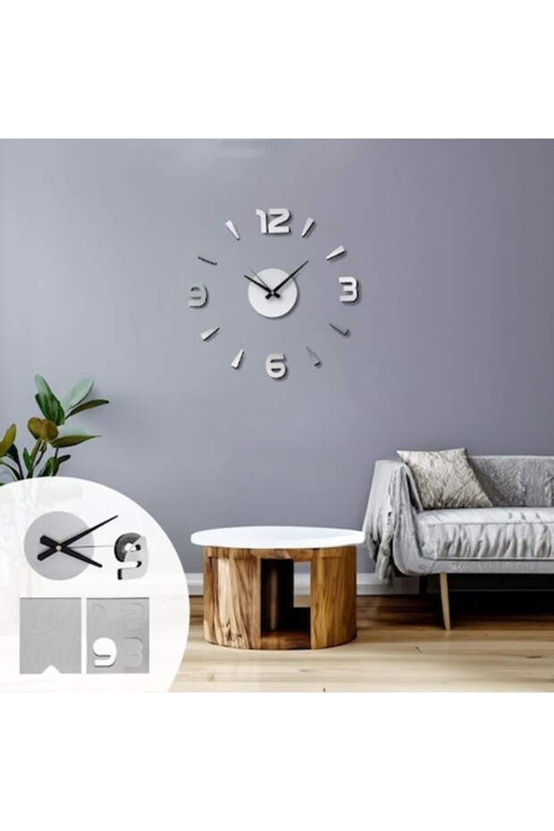 DIY Wall Clock, Silver, 35 cm - 1