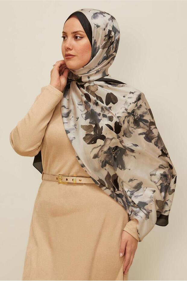 Flower Patterned Shawl 8601 - 1
