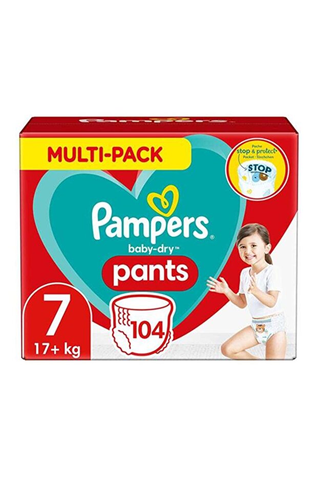 Baby-Dry Nappies/Pants Pack of 104 - Size 7 (17 kg+)