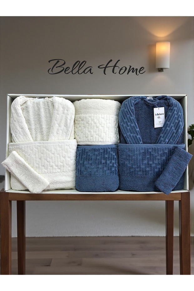 8 Piece Waterway Family Bathrobe Set - 100% Cotton - Original Luxury Box
