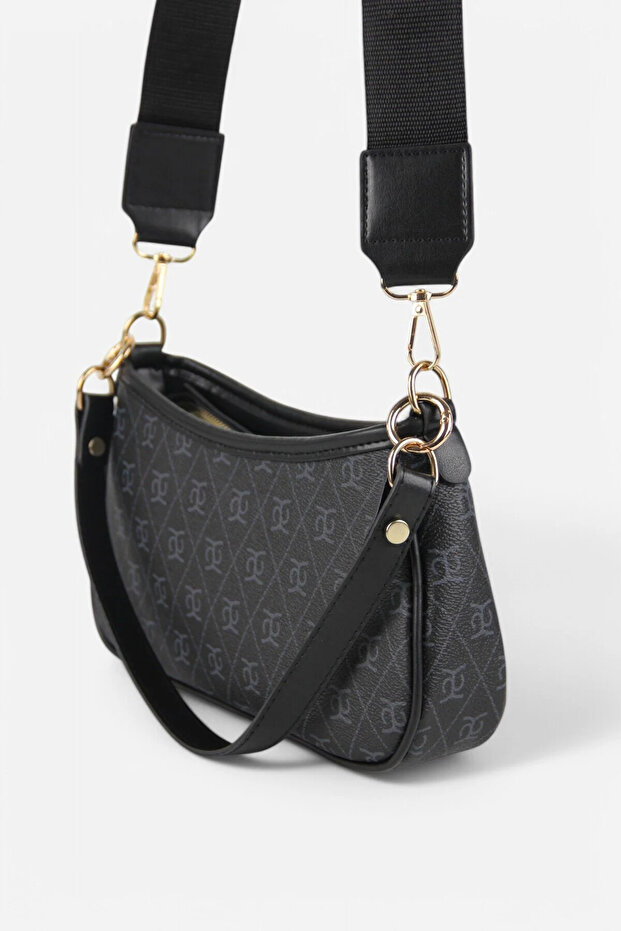 SİYAH Monogram Baget Ve Çapraz Çanta - 4