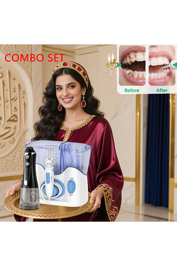 Water Flosser Cleaning Set - Multiple Replacement Nozzles, for Home and Travel