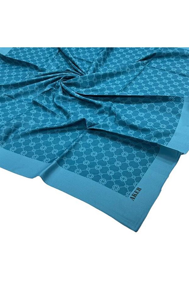 Elegance Monogram Eşarp - Mavi 924 - 1