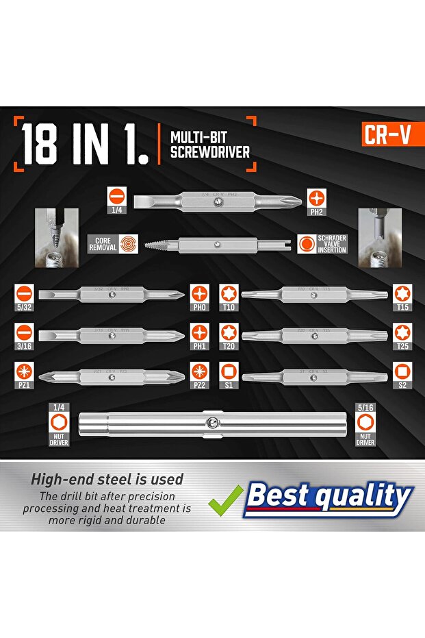 18-in-1 Multi-bit Screwdriver Set, Portable Multi-Purpose - 4